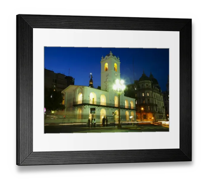 Framed Print : Argentina, Buenos Aires Province, Buenos Aires. Dusk scene of the Cabildo in the Plaza De Mayo in Buenos Framed Print : Argentina, Buenos Aires Province, Buenos Aires. Dusk scene of the Cabildo in the Plaza De Mayo in Buenos