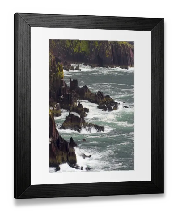 Framed Print : Ireland County Kerry Dingle Peninsula Waves crash against the sheer cliffs of Dingle Bay in the Dingle Framed Print : Ireland County Kerry Dingle Peninsula Waves crash against the sheer cliffs of Dingle Bay in the Dingle