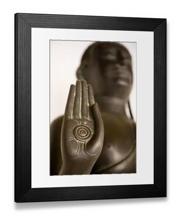 Framed Print : Thailand, Bangkok, Wat Benchamabophit. Buddha statue at Wat Benchamabophit known
