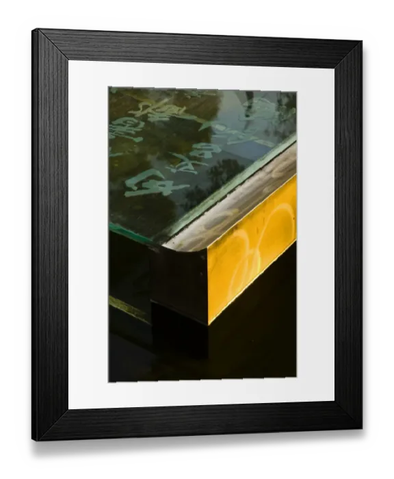 Framed Print : China, Guangxi Zhuang Autonomous Region, Guilin City. Chinese writing on a water feature in Guilin City