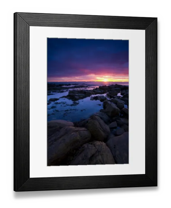 Framed Print : England, Tyne and Wear, Tynemouth. Sunrise over King Edwards Bay viewed from near Sharpness Point Framed Print : England, Tyne and Wear, Tynemouth. Sunrise over King Edwards Bay viewed from near Sharpness Point
