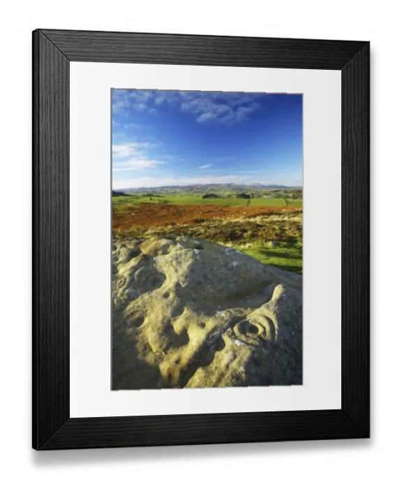 Framed Print : England, Northumberland, Northumberland National Park. Pre-historic cup