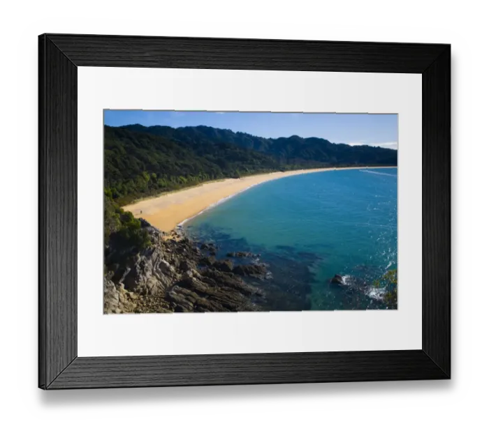 Framed Print : New Zealand, Nelson, Abel Tasman National Park. Goat Bay viewed from Skinner Point