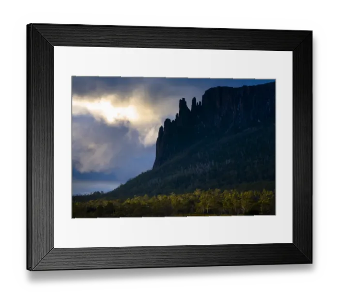 Framed Print : Australia, Tasmania, Cradle Mt - Lake St Clair National Park. Dramatic sky