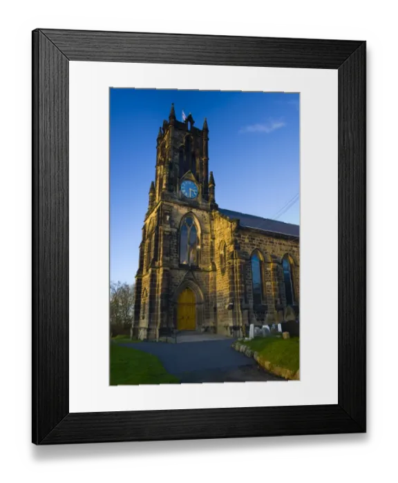 Framed Print : England, Tyne & Wear, Earsdon. The Saint Albans Church in Earsdon, a prominent landmark near the Northumberland