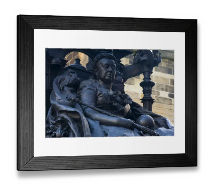 Framed Print : England, Tyne & Wear, Newcastle Upon Tyne. Queen Victoria memorial statue located in St Nicholas Square, Newcastle