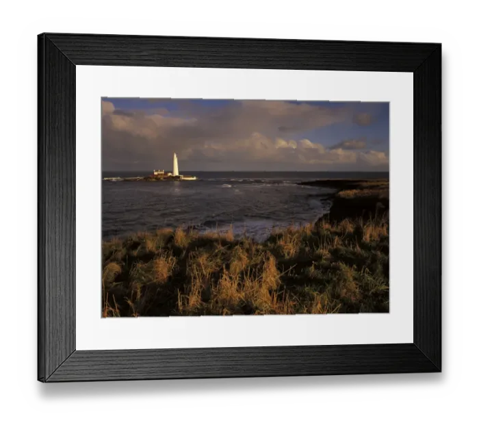 Framed Print : Late afternoon light bathes the coastline of the North Tyneside Coast near Whitley Bay