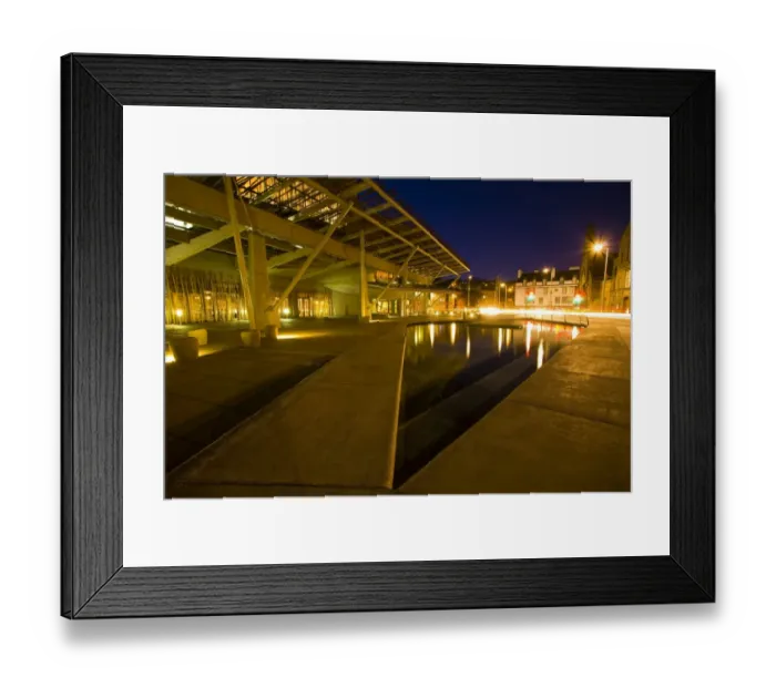 Framed Print : Scotland, Edinburgh, Holyrood. Water feature alongside the main facade of the Holyrood Parliment Building Framed Print : Scotland, Edinburgh, Holyrood. Water feature alongside the main facade of the Holyrood Parliment Building