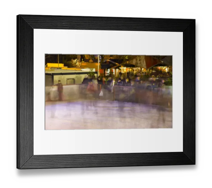 Framed Print : Scotland, Edinburgh, Christmas Fair. Ice rink in the East Princes Street Gardens