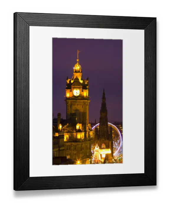 Framed Print : Scotland, Edinburgh, City Skyline. Impressive skyline of Edinburgh City viewed from Calton Hill looking towards Princes Street and the Walter Framed Print : Scotland, Edinburgh, City Skyline. Impressive skyline of Edinburgh City viewed from Calton Hill looking towards Princes Street and the Walter