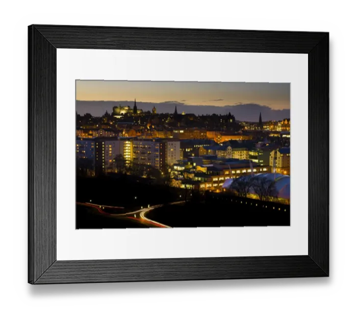Framed Print : Scotland, Edinburgh, Holyrood. Looking towards the Old Town and the city center from a high viewpoint near Arthurs Seat in Framed Print : Scotland, Edinburgh, Holyrood. Looking towards the Old Town and the city center from a high viewpoint near Arthurs Seat in