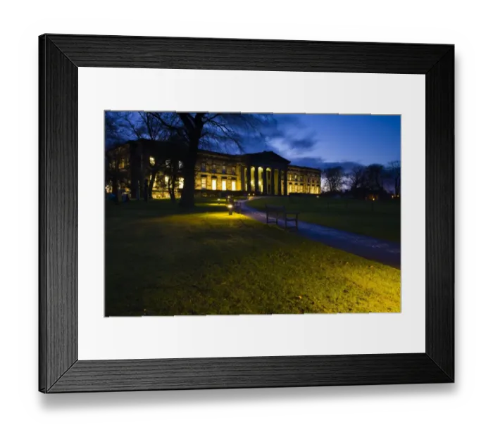 Framed Print : Scotland, Edinburgh, Scottish National Gallery of Modern Art. Flood lit gardens at the Scottish National Gallery of