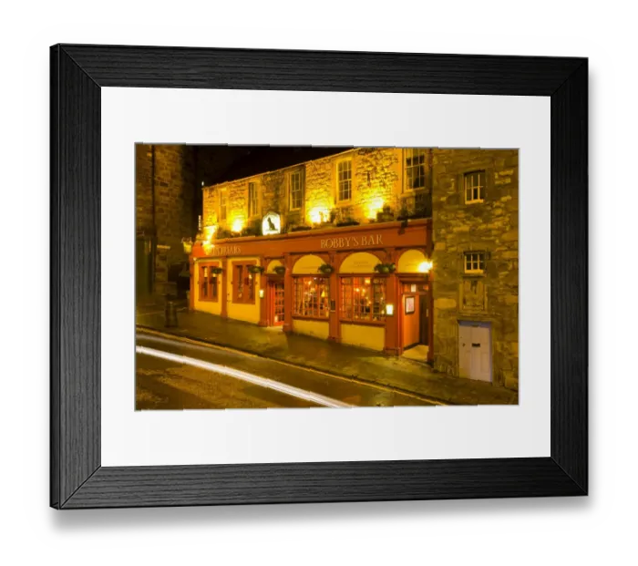 Framed Print : Scotland, Edinburgh, Greyfriars Bobby Bar. Greyfriars Bobbys Bar, a traditional public house located near the Greyfriars Kirk and the monument dedicated to Framed Print : Scotland, Edinburgh, Greyfriars Bobby Bar. Greyfriars Bobbys Bar, a traditional public house located near the Greyfriars Kirk and the monument dedicated to