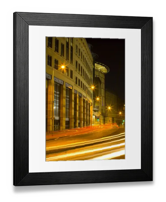 Framed Print : Scotland, Edinburgh, Edinburgh City. Busy traffic on the West Approach Road running through the financial