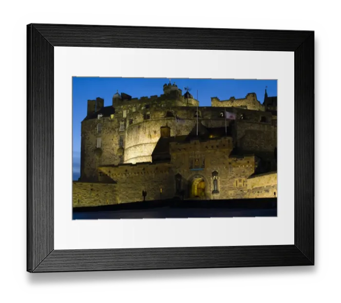 Framed Print : Scotland, Edinburgh, Edinburgh Castle. Edinburgh Castle dominates the Edinburgh skyline via its elevated position on Castle Rock. However to appreciate its architecture it is essential that it is viewed in close proximity from