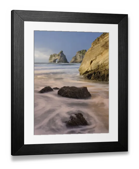Framed Print : New Zealand, South Island, Wharariki Beach