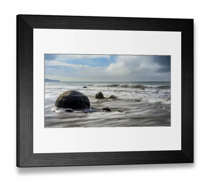 Framed Print : New Zealand, Otago, Moeraki Boulders