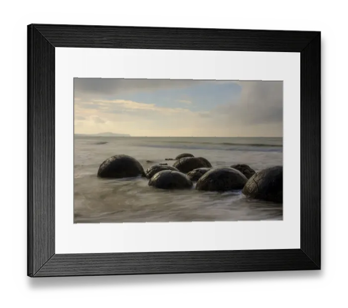 Framed Print : New Zealand, Otago, Moeraki Boulders