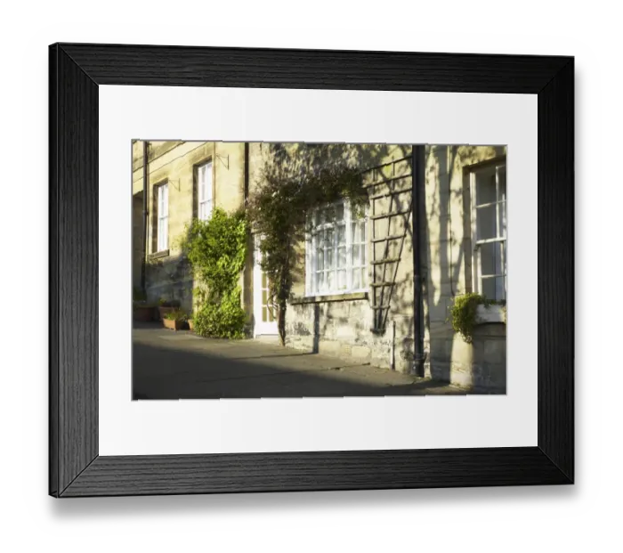 Framed Print : England, Northumberland, Warkworth. A row of terraced houses in Warkworth Village