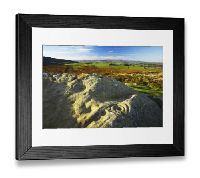 Framed Print : England, Northumberland, Northumberland National Park. Pre-historic cup