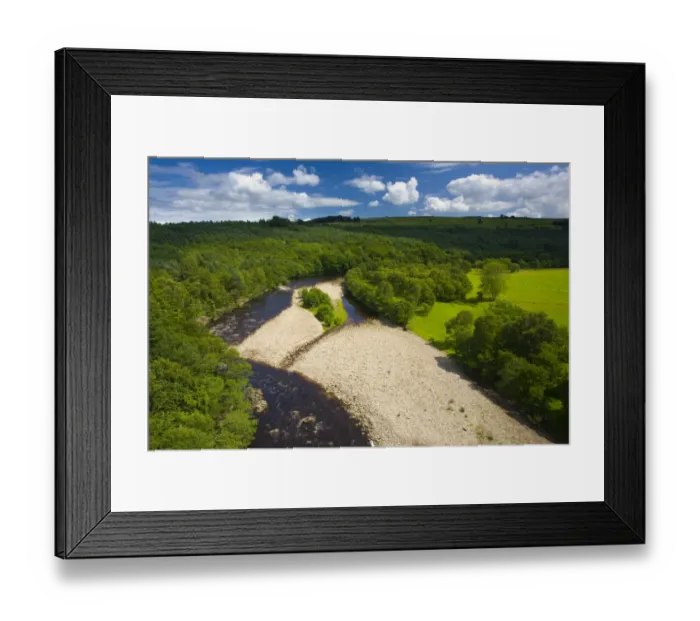 Framed Print : England, Northumberland, Lambley Viaduct. The River South Tyne flowing through a valley of woodland