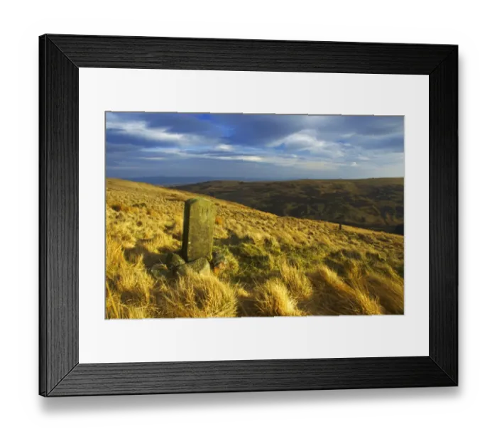 Framed Print : England, Northumberland, Northumberland National Park. Milestone on the banks of Snear Hill Framed Print : England, Northumberland, Northumberland National Park. Milestone on the banks of Snear Hill
