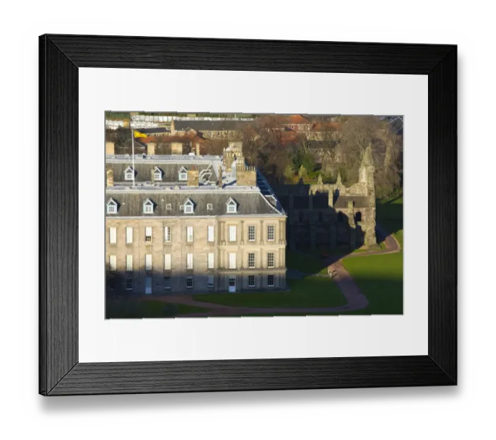 Framed Print : Scotland, Edinburgh, Holyroodhouse. The Palace of Holyroodhouse and Holyrood Abbey