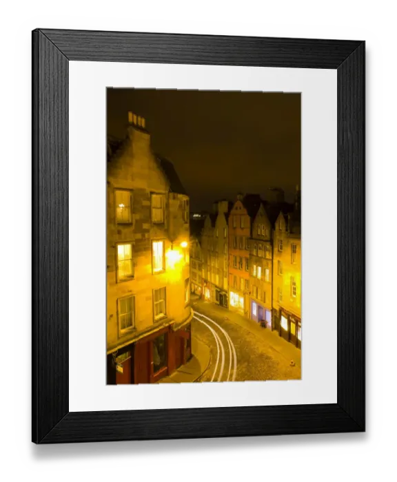 Framed Print : Scotland, Edinburgh, Old Town. Looking down on West Bow in the Old Town