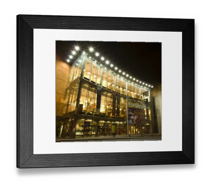 Framed Print : Scotland, Edinburgh, Festival Theatre. The modern glass facade of the Festival Theatre. There has been a theatre located here since 1830 making it Edinburghs longest continuous theatre site