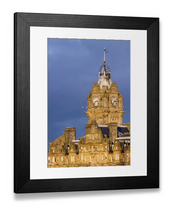 Framed Print : Scotland, Edinburgh, Balmoral Hotel. Balmoral Hotel clock tower, often referred to as the most photographed clock tower Framed Print : Scotland, Edinburgh, Balmoral Hotel. Balmoral Hotel clock tower, often referred to as the most photographed clock tower
