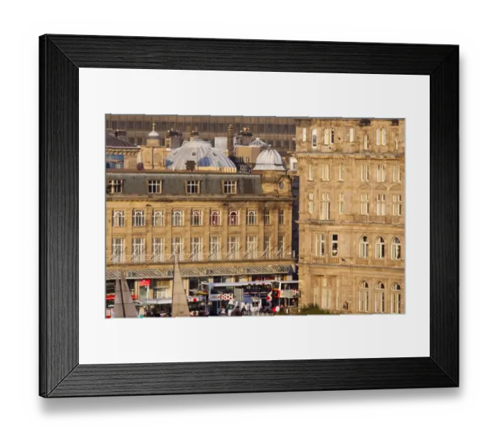 Framed Print : Scotland, Edinburgh, Princes Street. Typical architecture of the shops