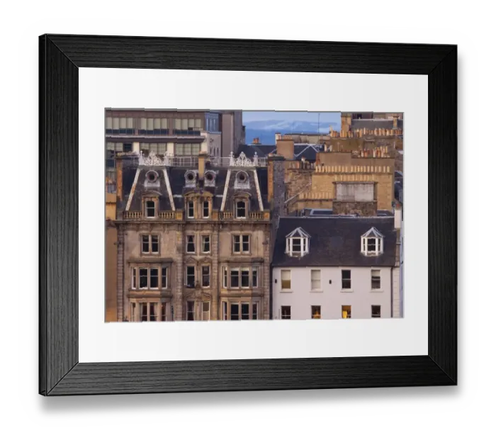 Framed Print : Scotland, Edinburgh, Princes Street. Typical architecture of the shops