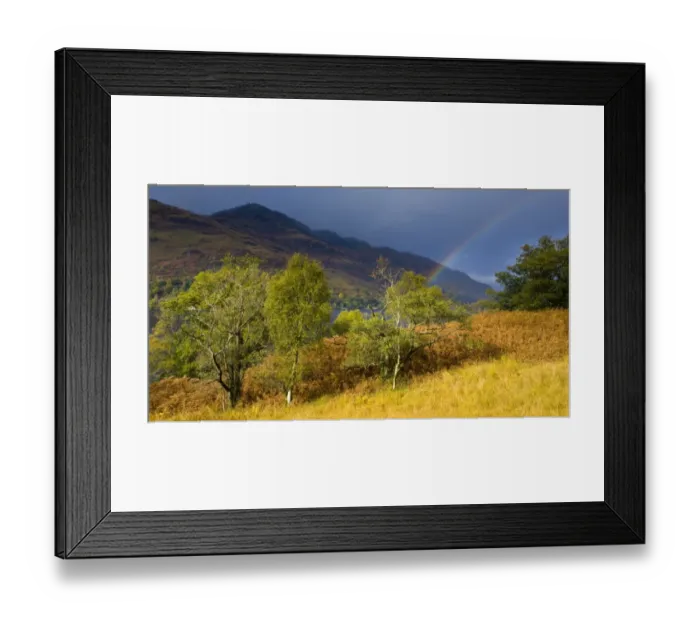 Framed Print : Scotland, Stirling, Loch Lomond and the Trossachs National Park. Rainbow over the banks of Loch Lomond Framed Print : Scotland, Stirling, Loch Lomond and the Trossachs National Park. Rainbow over the banks of Loch Lomond