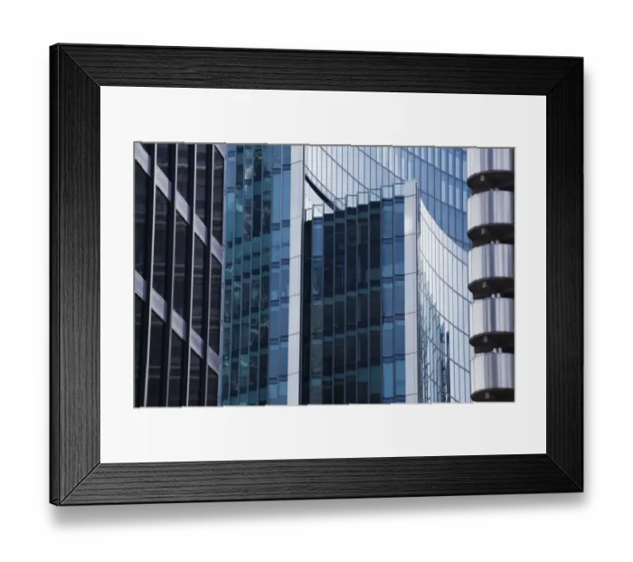Framed Print : England, Greater London, The City of London. Abstract view of modern architecture including the Lloyds building, in the financial square mile in the City