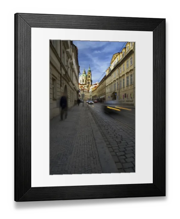 Framed Print : Czech Republic, Prague, Mala Strana. Typical Prague architecture and the st