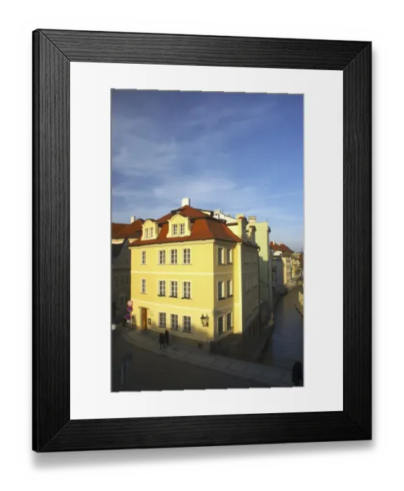 Framed Print : Czech Republic, Prague, Mala Strana. Typical Prague architecture viewed from Charles Bridge which links the old town and lesser town of Framed Print : Czech Republic, Prague, Mala Strana. Typical Prague architecture viewed from Charles Bridge which links the old town and lesser town of