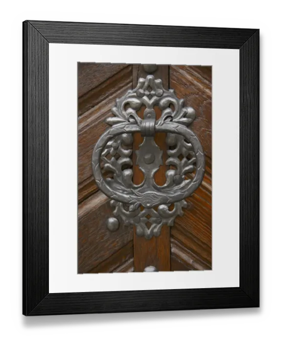 Framed Print : Czech Republic, Prague, Prague Castle. Detail of door on a building forming part of Prague Castle in the city