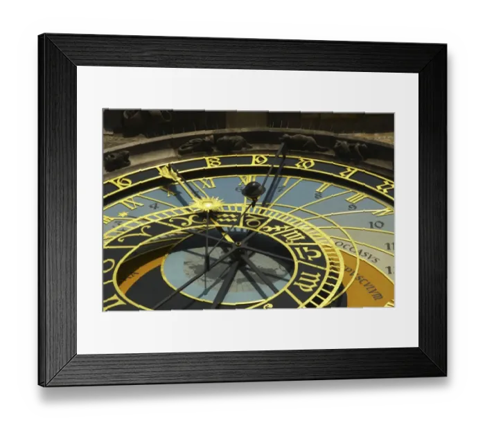 Framed Print : Czech Republic, Prague, Old Town Square, Astronomical Clock. Detail of the astronomical clock on the old town hall Framed Print : Czech Republic, Prague, Old Town Square, Astronomical Clock. Detail of the astronomical clock on the old town hall