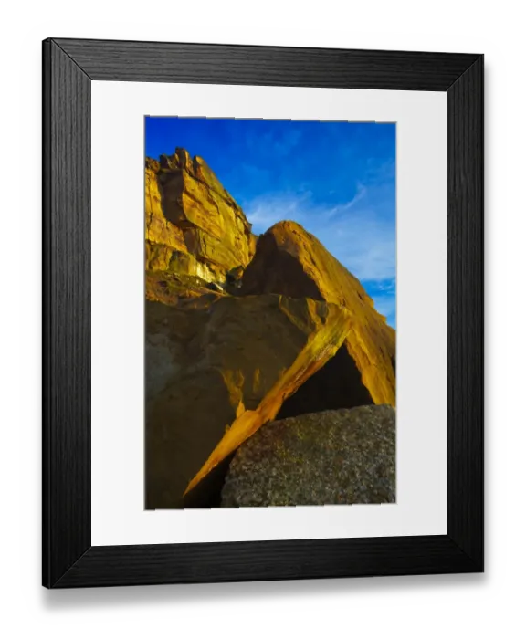 Framed Print : England, North Yorkshire, North York Moors National Park. The summit face of Roseberry Topping