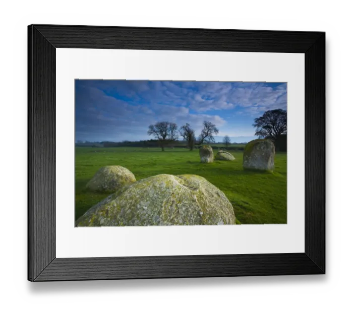 Framed Print : England, Cumbria, Little Salkeld. Long Meg and her daughters, one of the finest stone circles to be found in the north of England, and the second biggest in Framed Print : England, Cumbria, Little Salkeld. Long Meg and her daughters, one of the finest stone circles to be found in the north of England, and the second biggest in