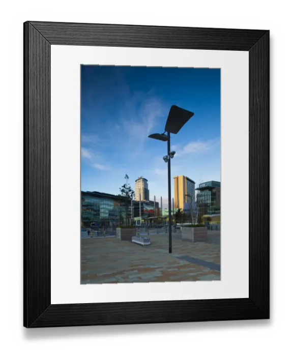 Framed Print : England, Greater Manchester, Salford Quays. Media City UK complex located on the Salford Quays in the city of Salford near Manchester