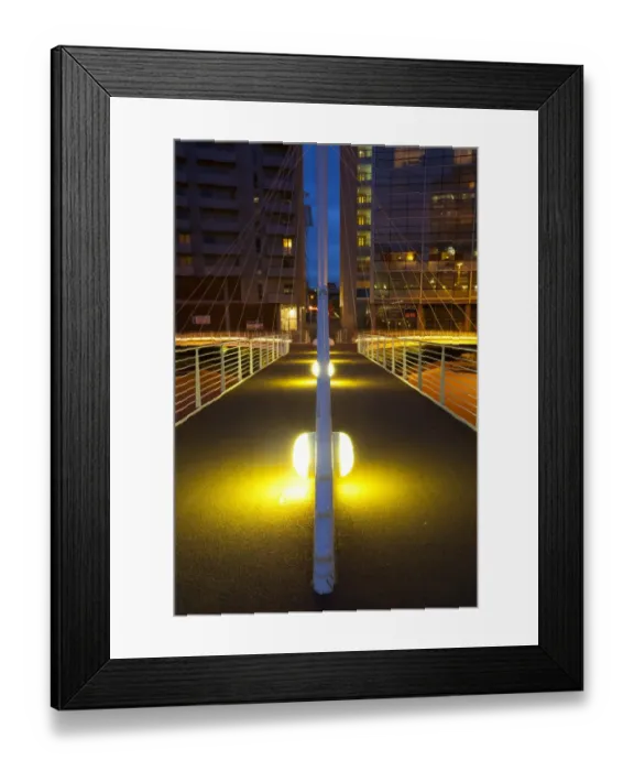 Framed Print : England, Greater Manchester, Manchester. The Trinity Bridge, spanning the banks of the River Irwell near Framed Print : England, Greater Manchester, Manchester. The Trinity Bridge, spanning the banks of the River Irwell near