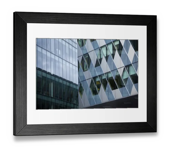 Framed Print : England, Greater Manchester, Manchester. Detail shot of office block facade forming part of the Avenue complex in