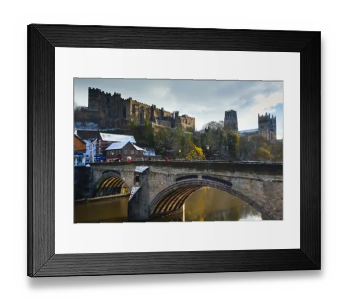 Framed Print : England, County Durham, Durham City. Bridge over the River Wear in the city of Durham