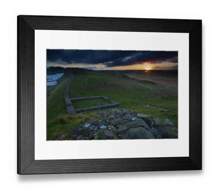 Framed Print : England, Northumberland, Hadrians Wall. Milecastle 39 on Hadrians Wall