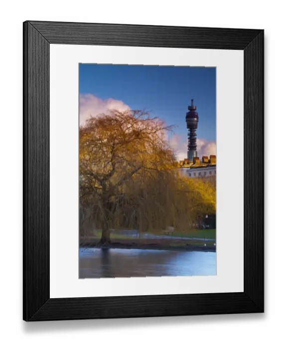 Framed Print : England, London, Regents Park. Boating Lake in Regents Park, with the iconic BT Tower Framed Print : England, London, Regents Park. Boating Lake in Regents Park, with the iconic BT Tower