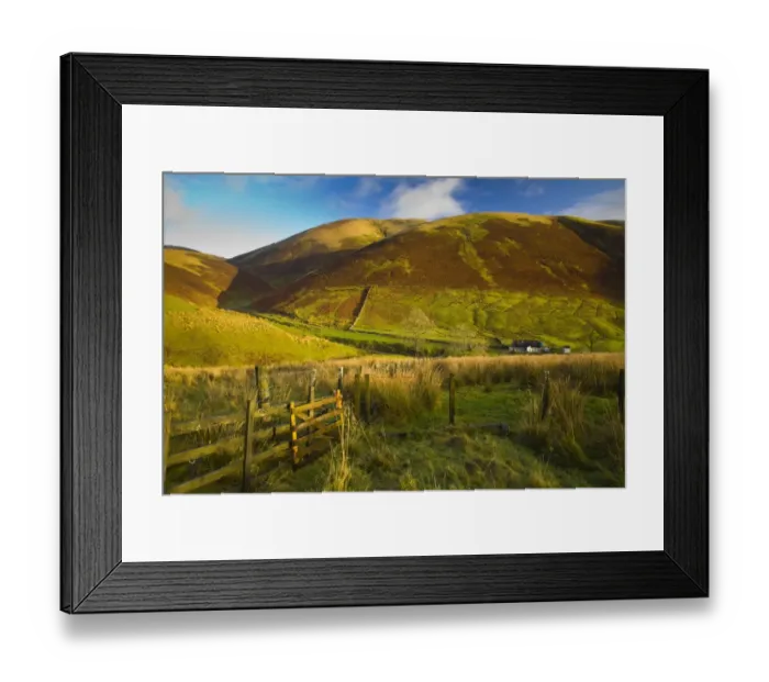 Framed Print : Scotland, Scottish Borders, Liddesdale. Farm gate and undulating scenery near Liddesdale Framed Print : Scotland, Scottish Borders, Liddesdale. Farm gate and undulating scenery near Liddesdale