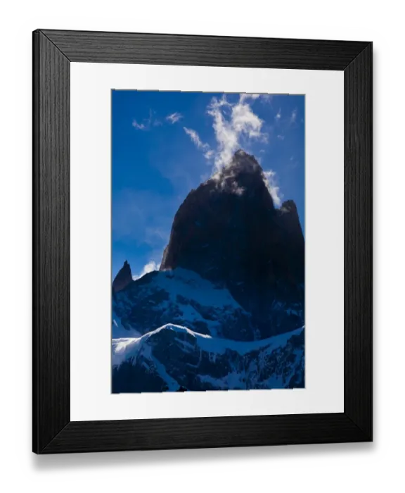 Framed Print : Argentina, Patagonia, Los Glaciares National Park. Storm clouds clear from the peak of the Fitz Roy