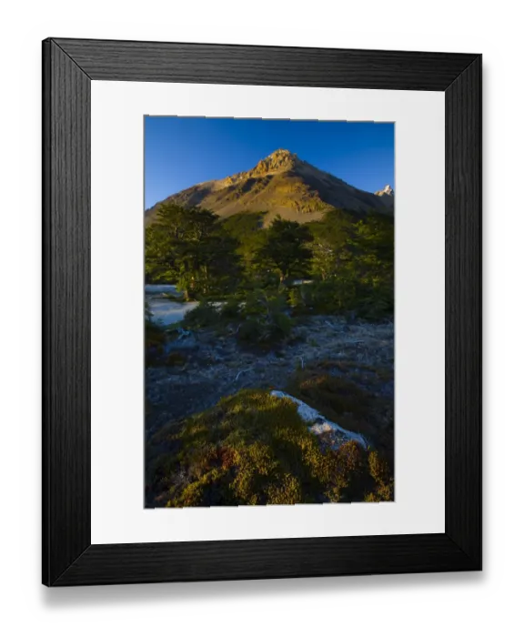 Framed Print : Argentina, Patagonia, Los Glaciares National Park. Early morning light on the foothills of the Fitz Roy range, by
