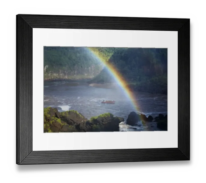 Framed Print : Argentina, Misiones, Iguazu National Park. Rainbow near the impressive Iguazu waterfalls - A world heritage Framed Print : Argentina, Misiones, Iguazu National Park. Rainbow near the impressive Iguazu waterfalls - A world heritage